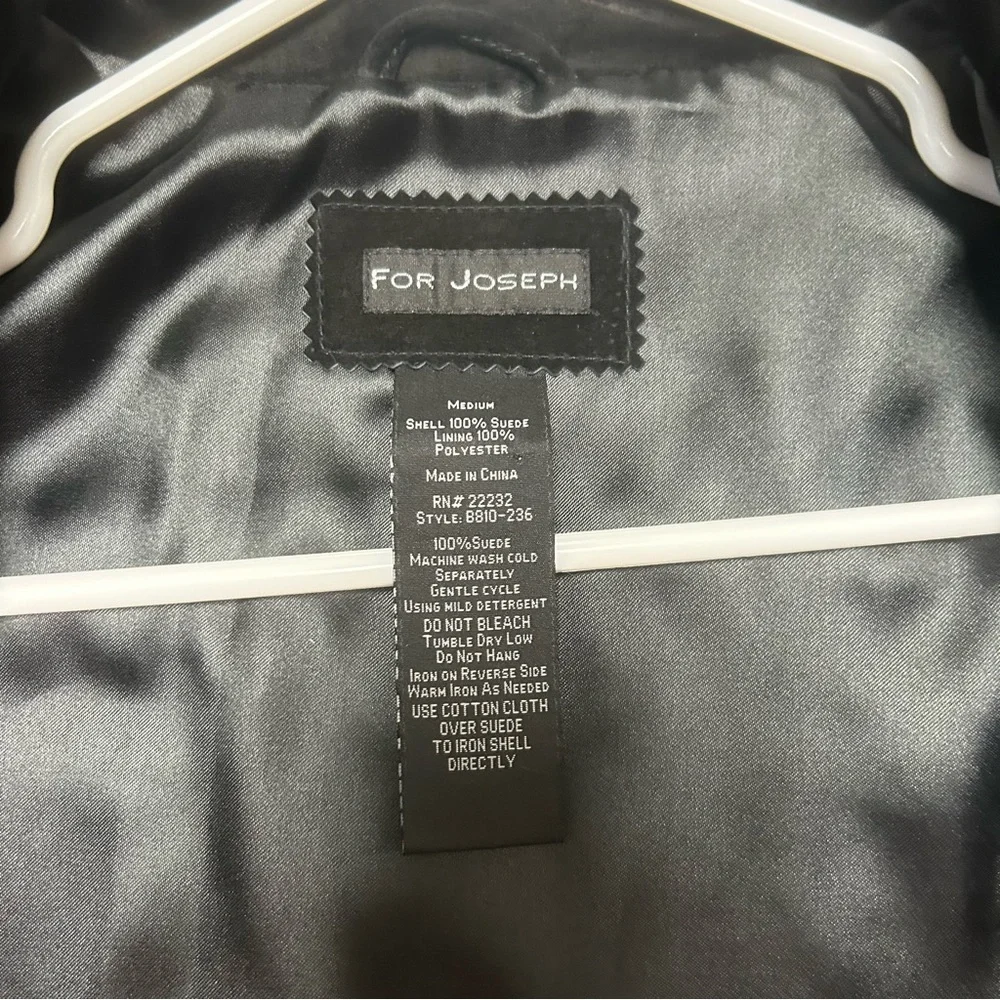 For Joseph Black Lined 100% Suede Leather Basic Jacket Women’s Size M - Picture 4 of 16
